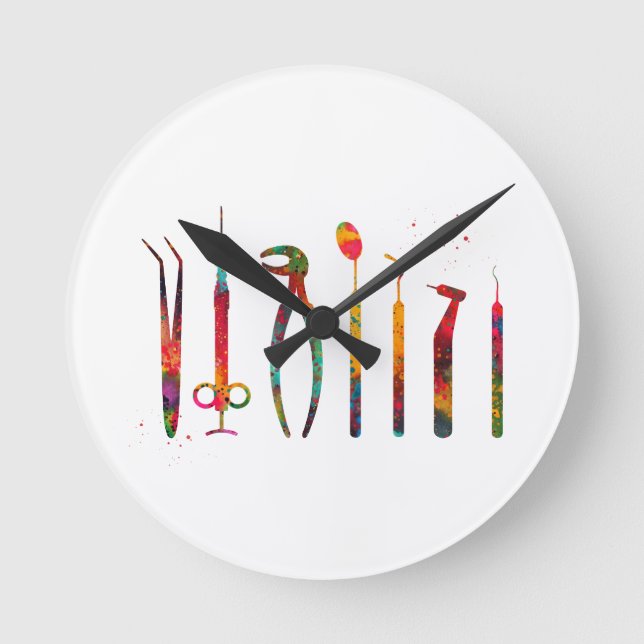 Horloge Ronde Outils de dentiste (Recto)