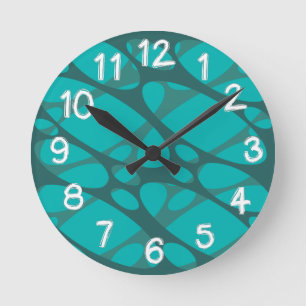 Horloge Ronde Ovales à couche turquoise