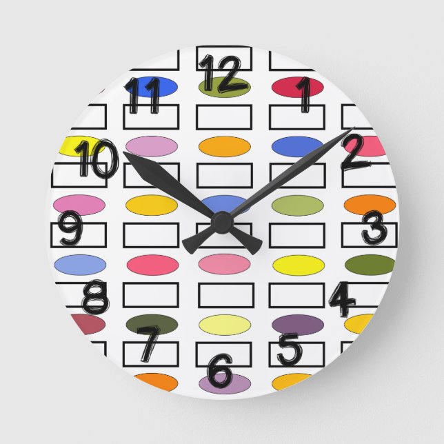 Horloge Ronde Ovales et Rectangles - Jardin Fleur (Recto)