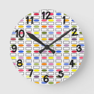 Horloge Ronde Ovales et Rectangles - Petit Jardin Fleur