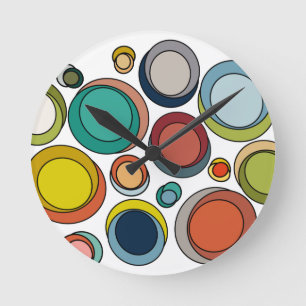 Horloge Ronde Ovales modernes du milieu du siècle
