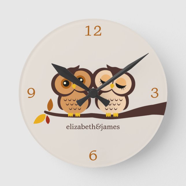 Horloge Ronde Owls à Autumn (Recto)