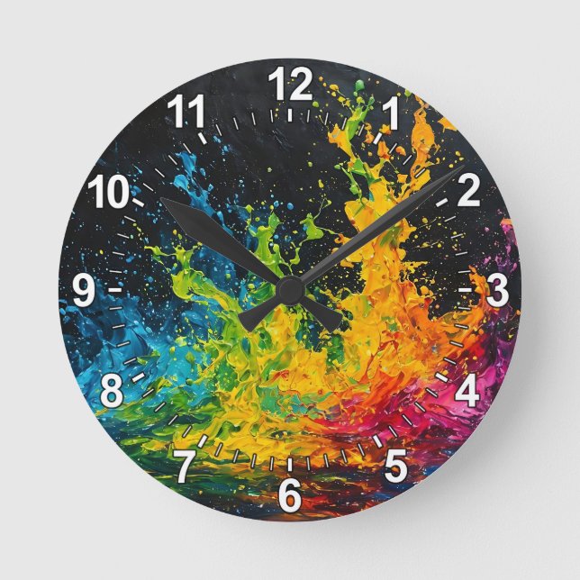 Horloge Ronde Paint coloré (Recto)