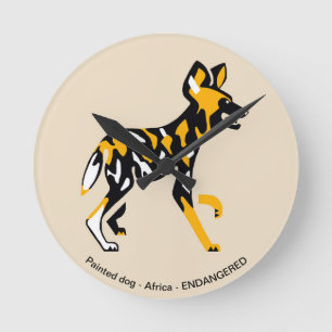 Horloge Ronde Painted dog -