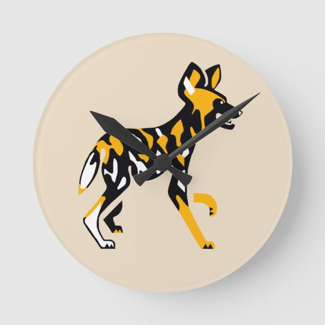 Horloge Ronde Painted dog - round clock (Recto)