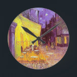 Horloge Ronde Painting Van Gogh Cafe Impressionist<br><div class="desc">Vincent Van Gogh impressionist painting. Van Gogh Cafe terrace at night painting.Post impressionism van gogh image, van gogh artwork, van gogh artist van gogh paintings vintage artiment artimpressionistic popular best selling holiday gift idea.Personalize with your own words, monogram, initials On peut aussi parler de la situation des femmes</div>