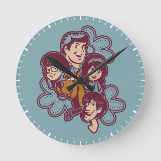 Horloge Ronde Paisely Flower Scooby-Doo et le Gang