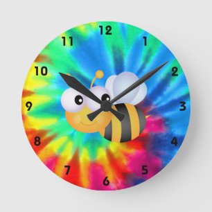 Horloge Ronde Paix, Amour, Abeilles