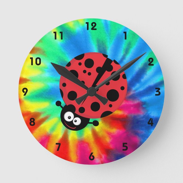 Horloge Ronde Paix, Amour, Ladybugs (Recto)