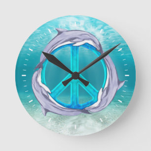 Horloge Ronde Paix de dauphin