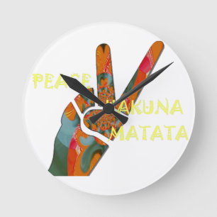 Horloge Ronde Paix de Hakuna Matata