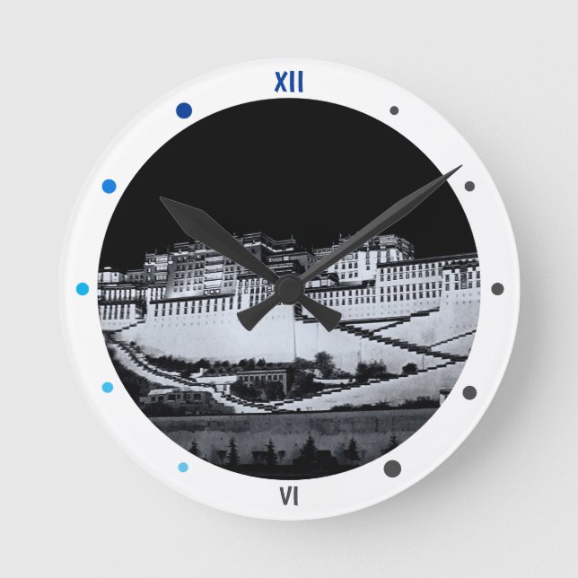 Horloge Ronde Palais de Potala, Lhassa la nuit, Tibet (horloge) (Recto)