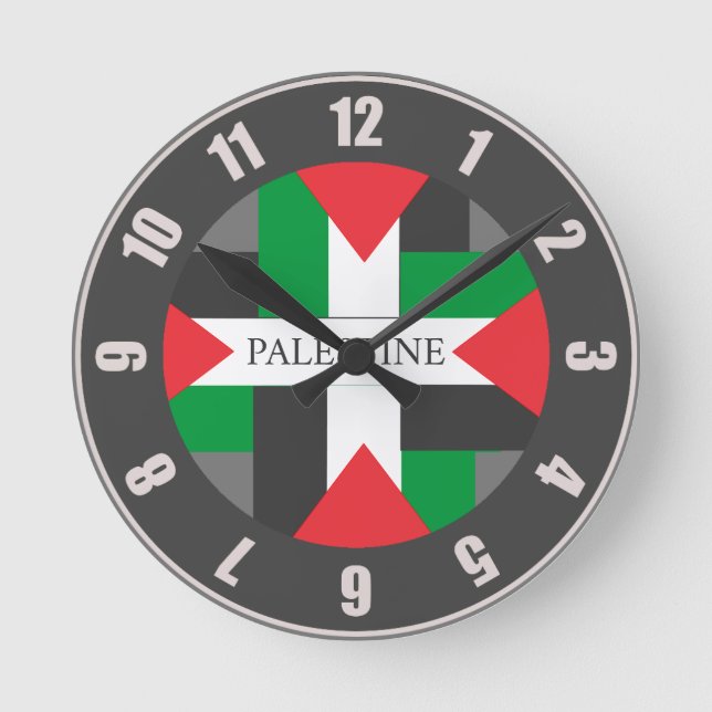 Horloge Ronde Palestine Footballeur sportif Soccer Ball ⚽ (Recto)