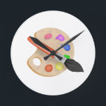 Horloge Ronde Palette Artiste<br><div class="desc">Drawing of an Artist's</div>