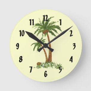 Horloge Ronde Palm Tree Wall Clock