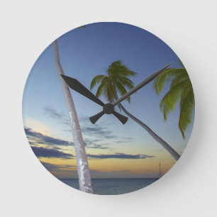 Horloge Ronde Palmiers et couchers de soleil, Plantation Island 