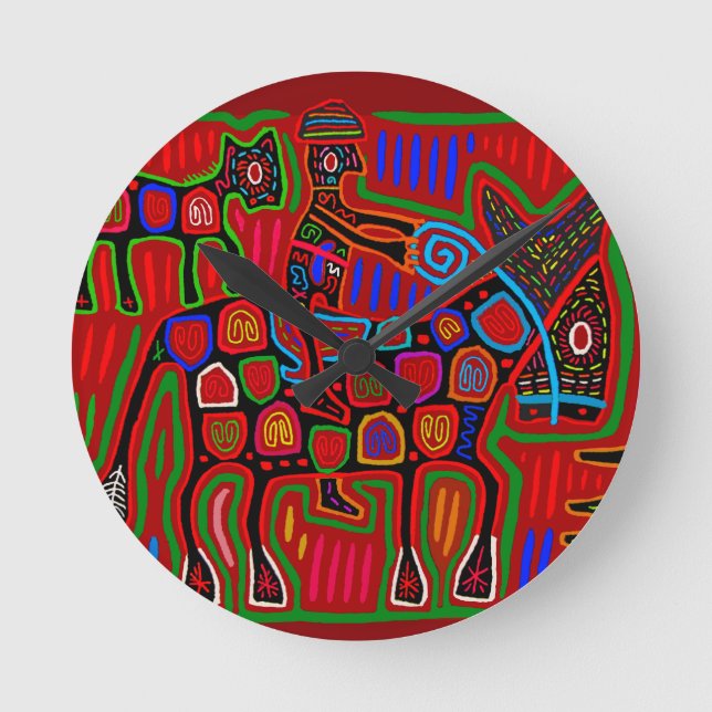 Horloge Ronde Panama Mola - Sauvez un cheval montez un cowboy (Recto)