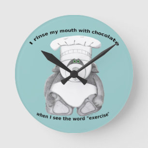 Horloge Ronde Panda Bear Chef Chocolat