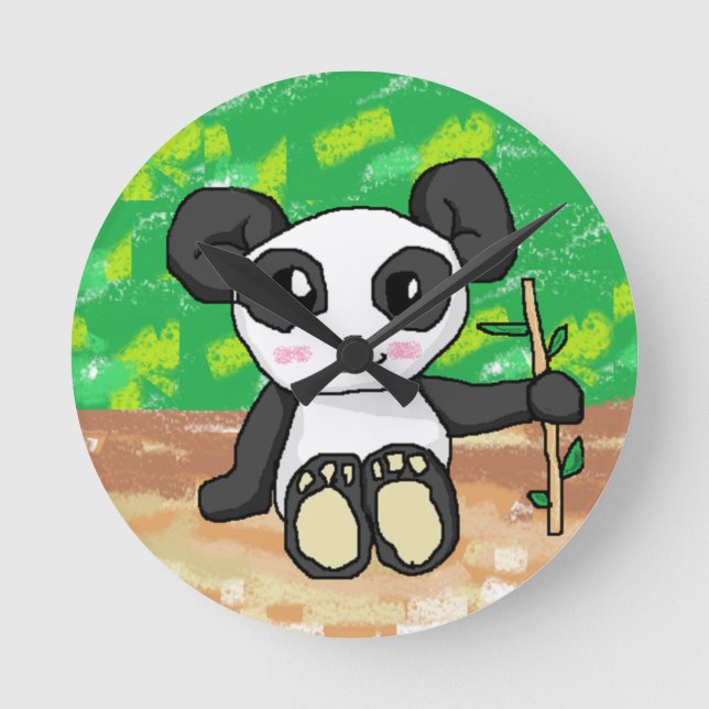 Horloge Ronde panda de dessin animé mignon (Recto)