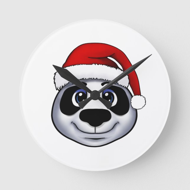 Horloge Ronde Panda de Noël (Recto)