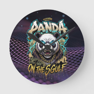 Horloge Ronde Panda on the Gulf - Edgy Urban Streetwear Graphic