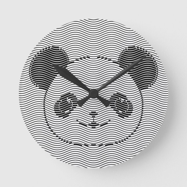 Horloge Ronde Panda Porte Face Sur La Vague Motif (Recto)