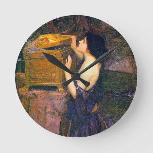 Horloge Ronde Pandora par John William Waterhouse