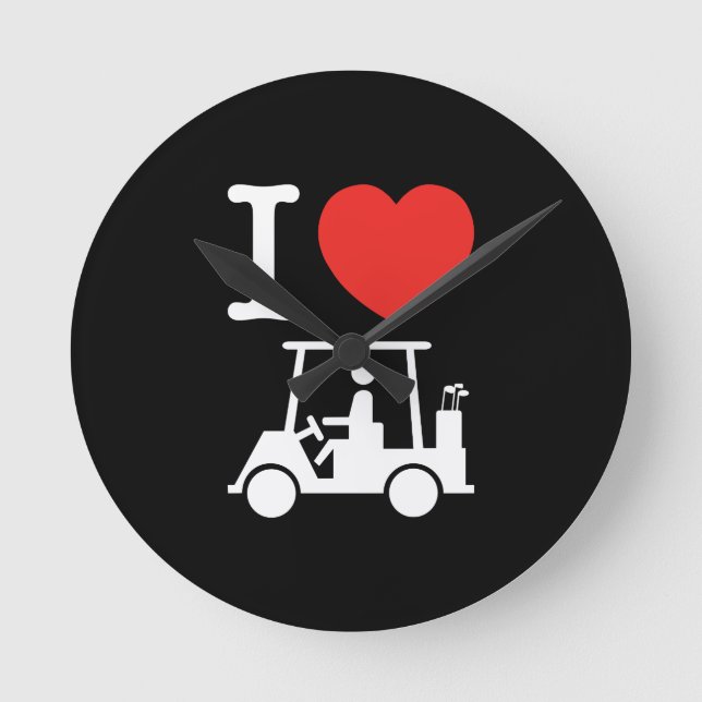 Horloge Ronde Panier de golf I Heart (Love) (Recto)
