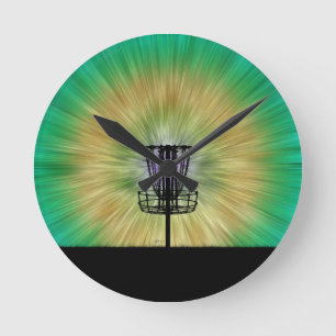 Horloge Ronde Panier de golf Tie Dye Disk