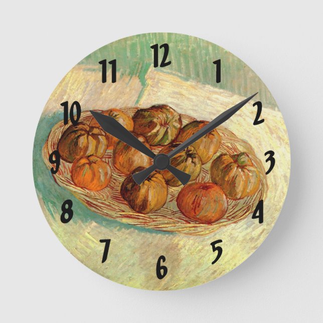 Horloge Ronde Panier de pommes à Pissarro par Vincent van Gogh (Recto)
