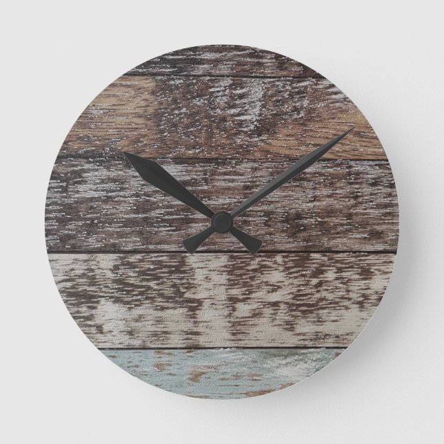 Horloge Ronde Panneau de bois | Rustique (Recto)