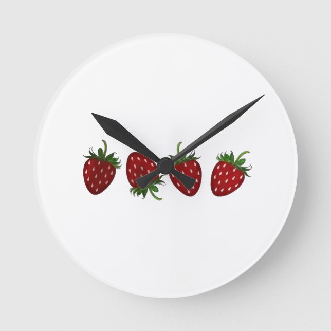 Horloge Ronde Panneau fraise (Recto)
