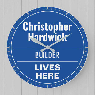 Horloge Ronde Panneau mural de constructeur amusant Style Grande