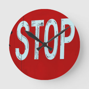 Horloge Ronde Panneau stop 