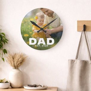 Horloge Ronde Papa a établi une photo moderne blanche audacieuse
