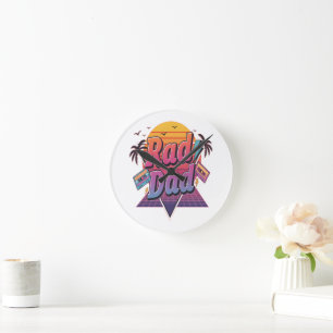 Horloge Ronde Papa Radical – Style Néo Rétro des Années 80 pour
