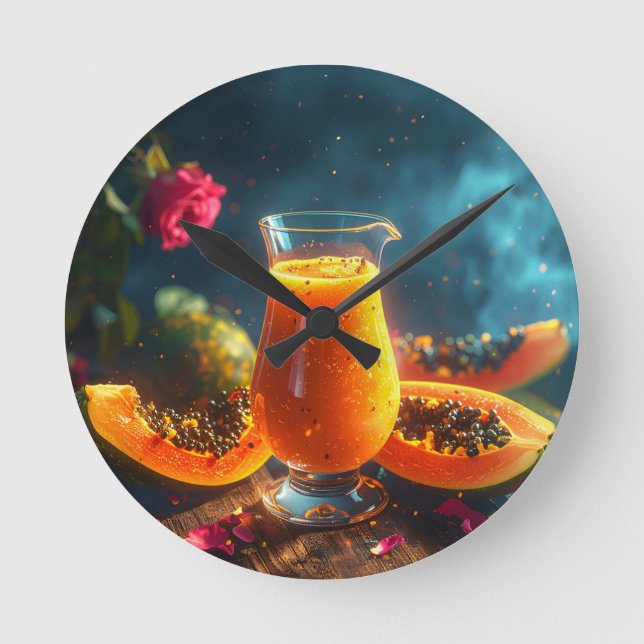 HORLOGE RONDE PAPAYE - BAISER TROPICAL (Recto)