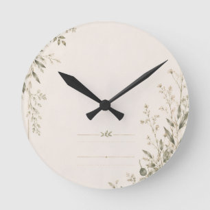 Horloge Ronde Papeterie de mariage au charme botanique naturel