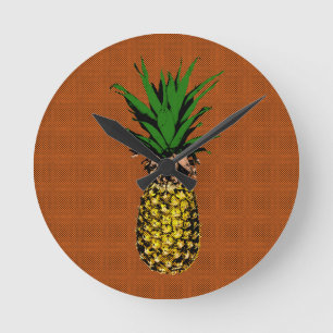 Horloge Ronde Papier journal Ananas