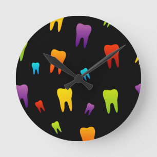 Horloge Ronde Papier peint de dent pour le dentiste