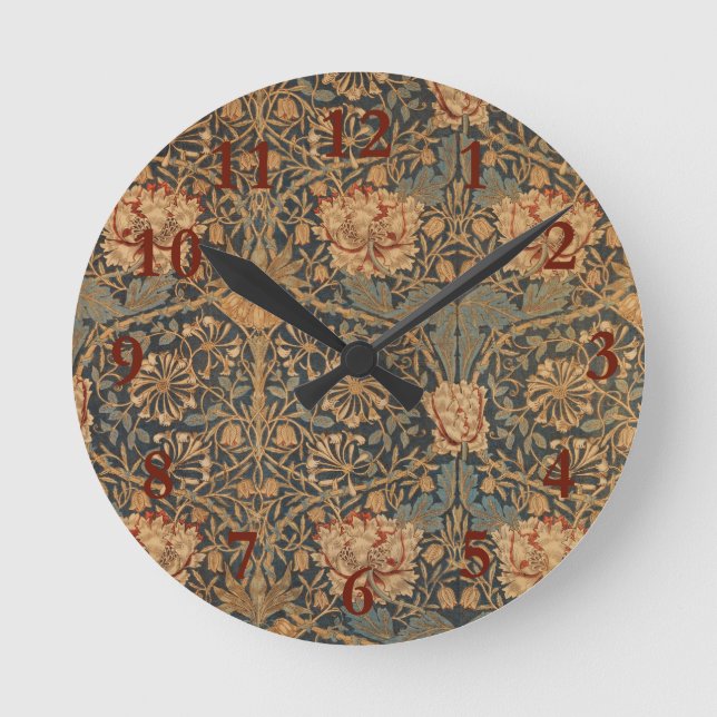 Horloge Ronde Papier peint riche au chèvrefeuille de William Mor (Recto)