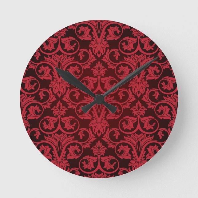 Horloge Ronde Papier peint rouge 2 (Recto)