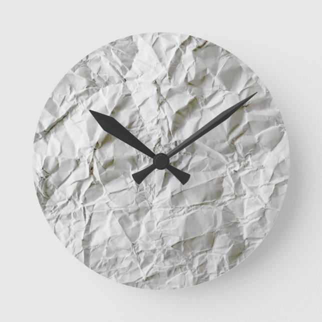 Horloge Ronde Papier ridé drôle (Recto)