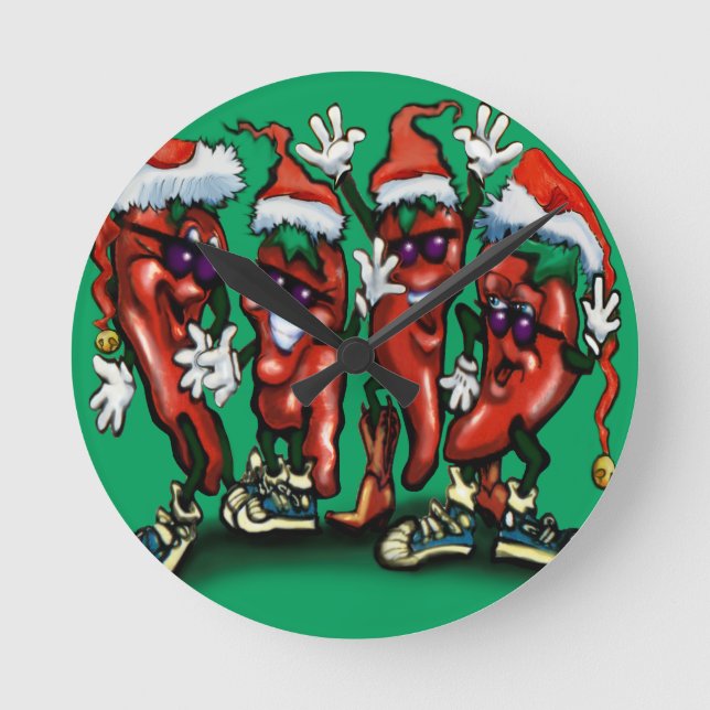 Horloge Ronde Papiers de Noël (Recto)