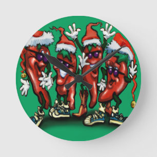 Horloge Ronde Papiers de Noël