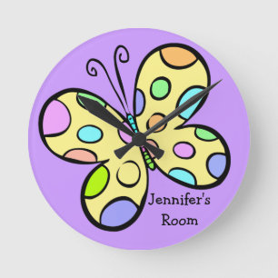 Horloge Ronde Papillon de printemps