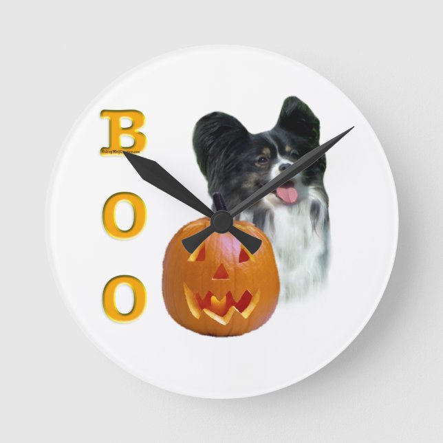 Horloge Ronde Papillon Halloween BOO (Recto)