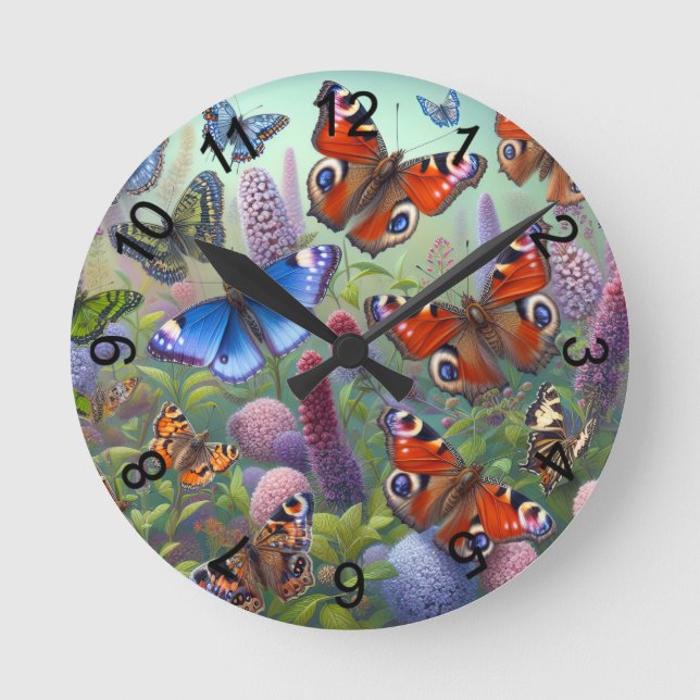 Horloge Ronde Papillons (Recto)