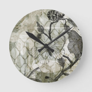 Horloge Ronde Papillons arabes II