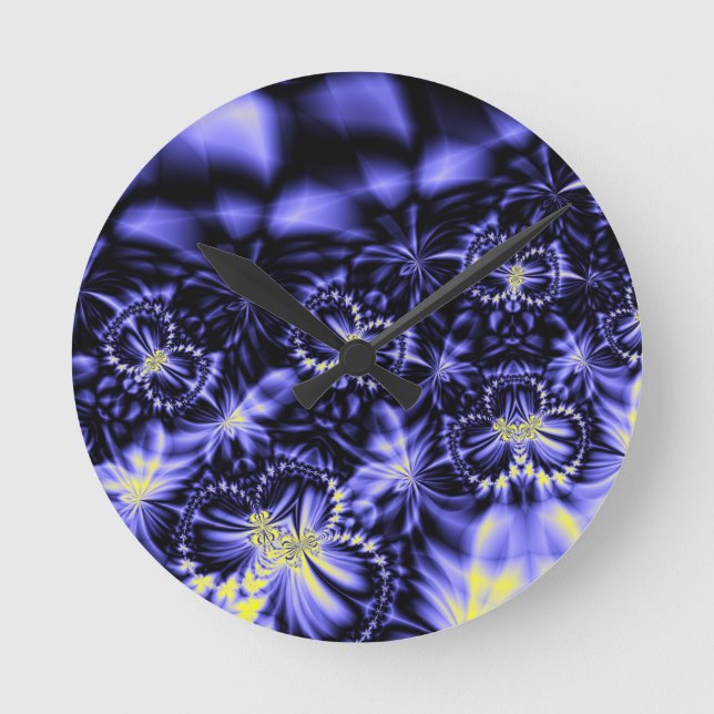 Horloge Ronde Papillons bleus (Recto)